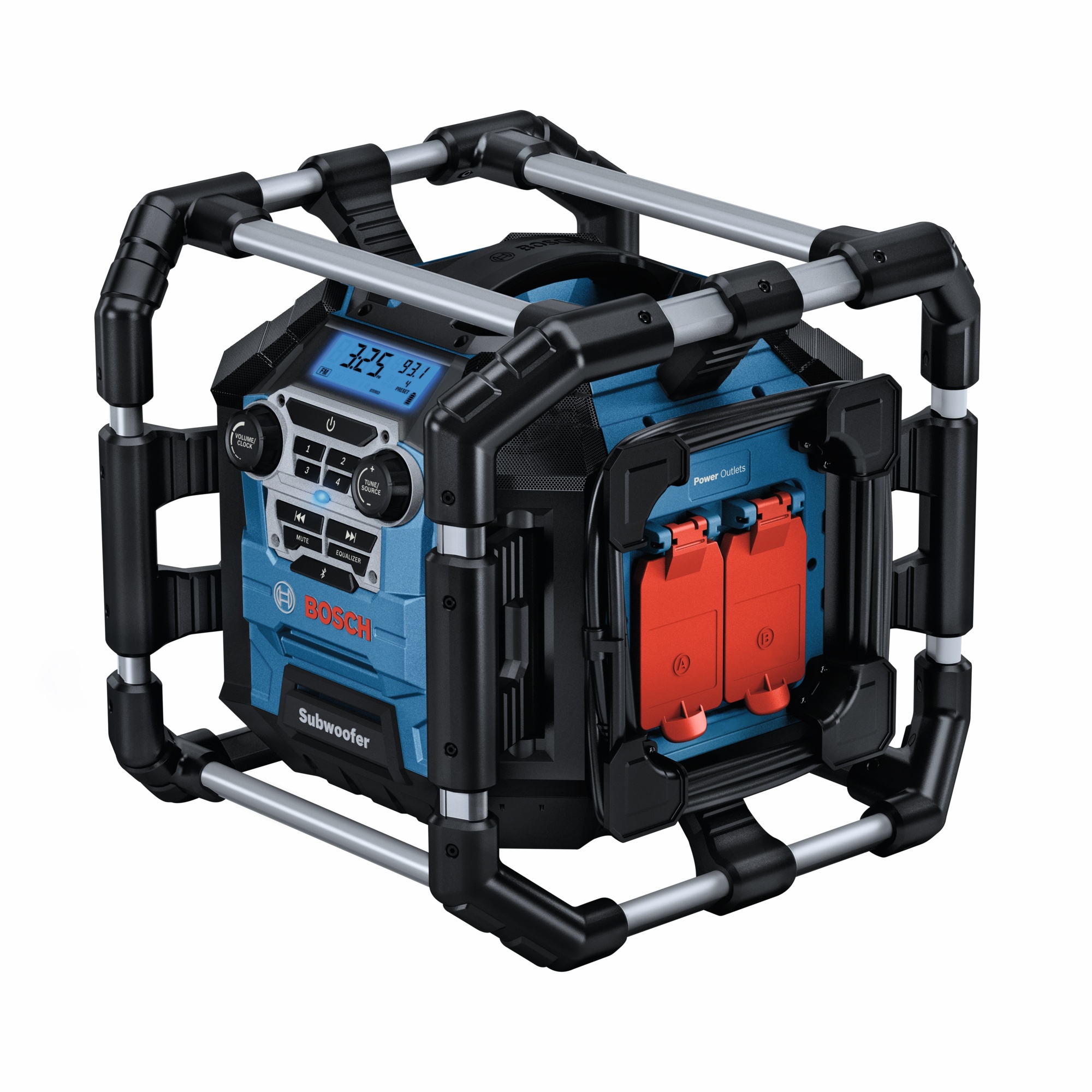 Bosch 18V Jobsite Radio with Bluetooth 5.0 and Power Station — 40W, 360-Degree Stereo Sound, 4-Way Speakers, Subwoofer, Model# GPB18V-5CN